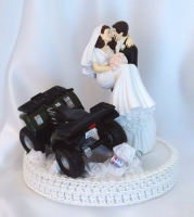 ATV Four Wheeler Wedding Cake Toppers