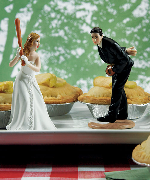Baseball Cake Toppers -- Bride
