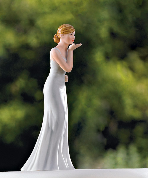 Bride Cake Topper Blowing Kiss