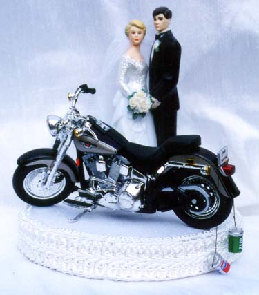 Harley Davidson Motorcycle Wedding Cake Topper