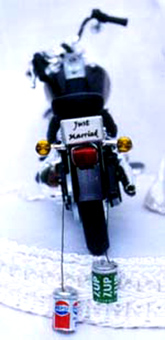 Harley Davidson Motorcycle Wedding Cake Topper -- rear view