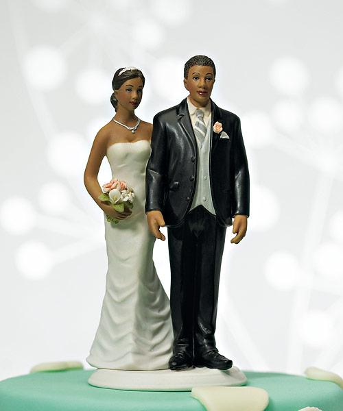 Love Pinch Wedding Cake Topper - African American