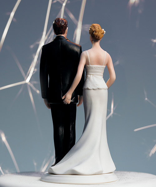 Love Pinch Wedding Cake Topper - back view