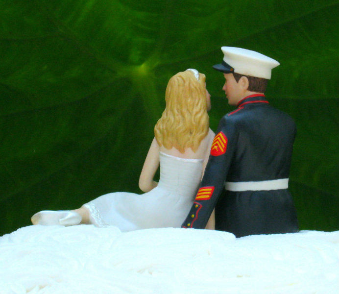Marine Wedding Cake Topper -- rear