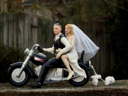 Bald Groom Cake Topper Motorcycle by Magical Day