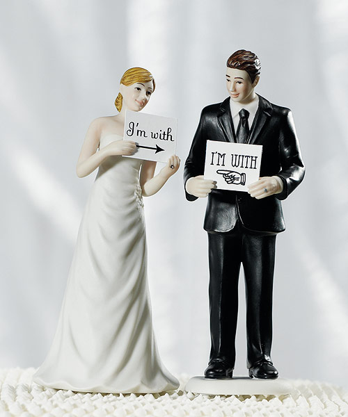 Bride with Arrow Sign Cake Topper