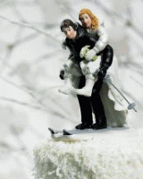 Skiing Wedding Cake Toppers