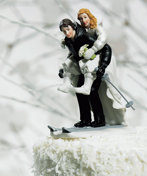 Skiing Wedding Cake Toppers Skiing Wedding Cake Toppers