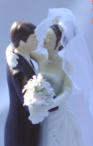 Bride and Groom Cake Toppers -- Close Up