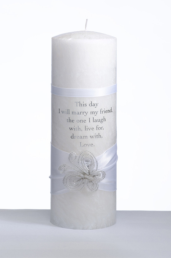 Butterfly Beauty Palm Wax Unity Candle