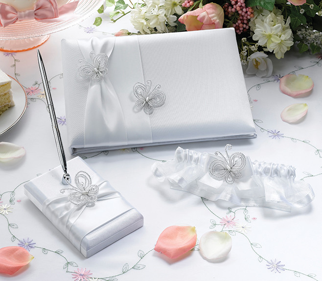 Butterfly Beauty Wedding Guest Book and Pen Set