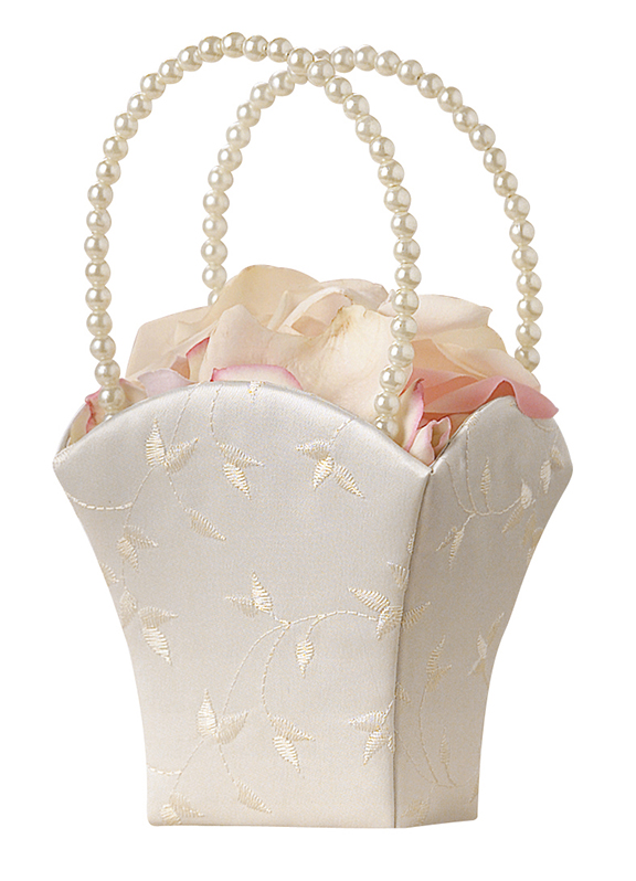 Elegant Flower Basket Ivory