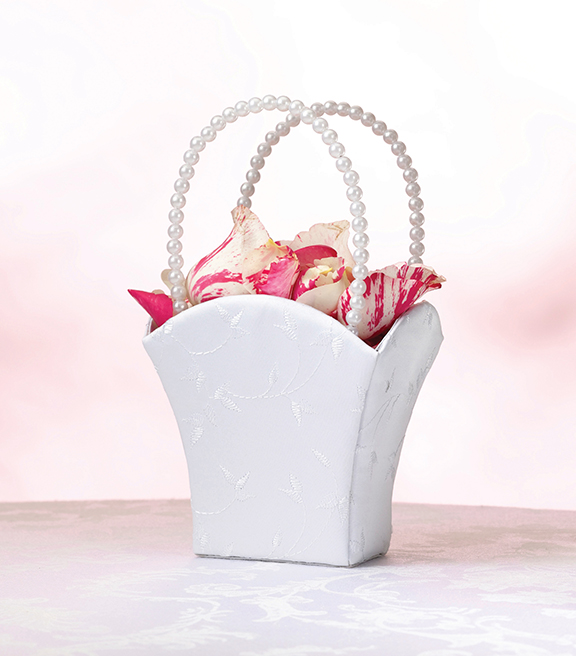 Elegant Flower Basket White