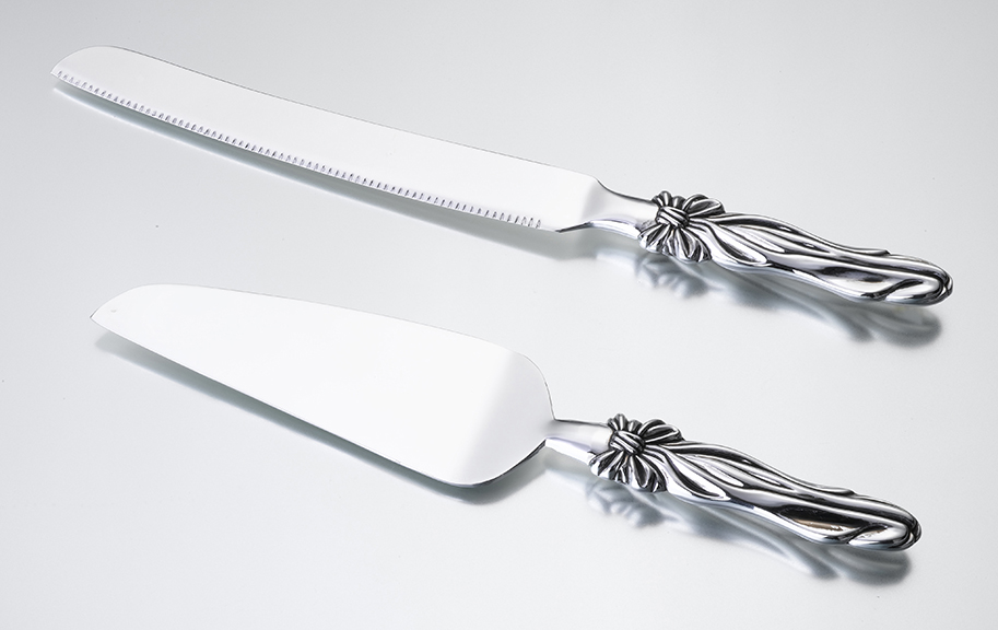 Silver Bow Knife & Server Set