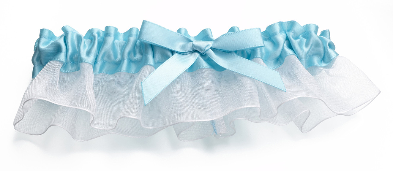Aqua Floral Wedding Garter