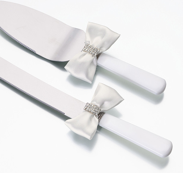 Cream Sash Knife & Server Set
