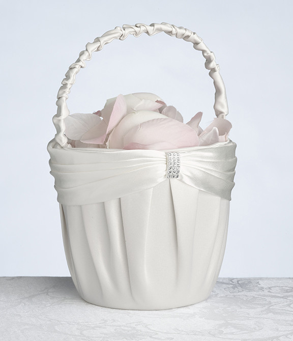 Cream Sash Flower Girl Basket
