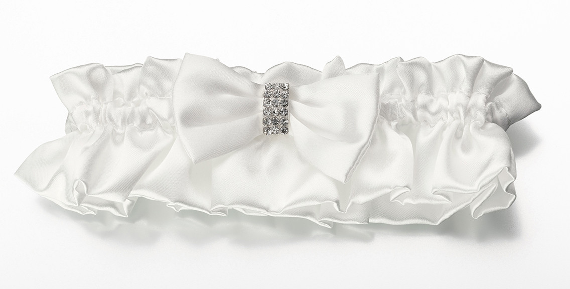 Cream Sash Wedding Garter