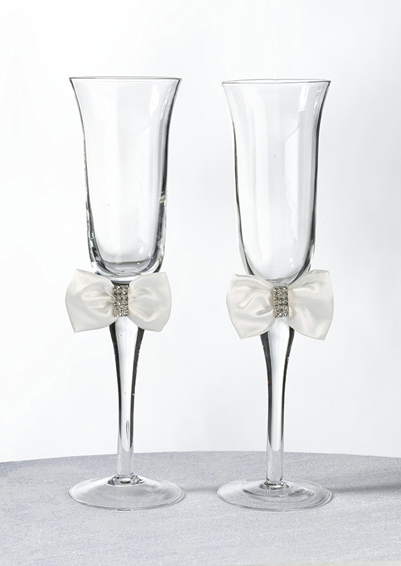 Cream Sash Toasting Glasses