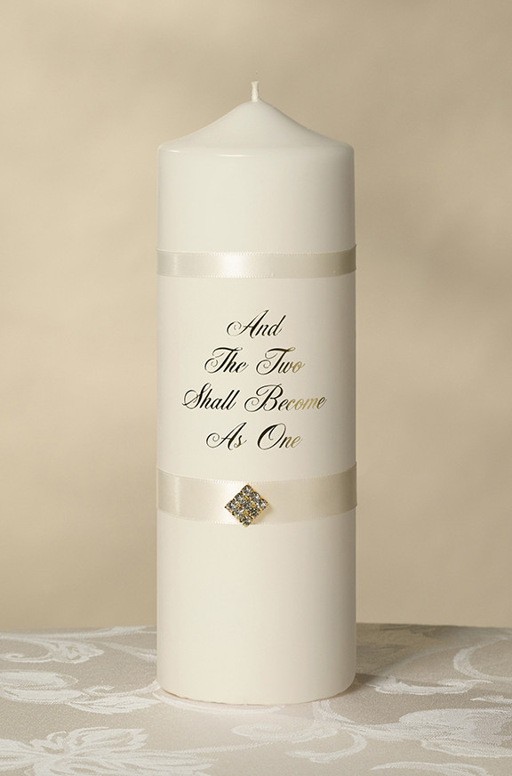 Diamond Ivory Unity Candle with Verse