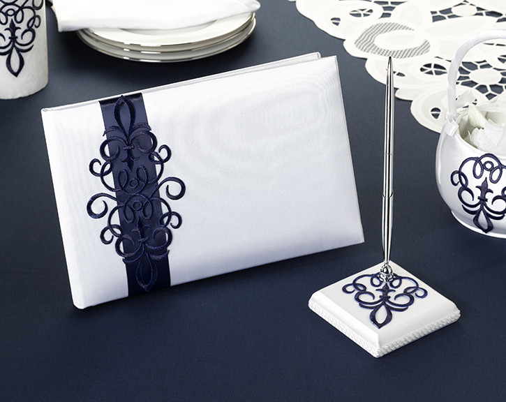 Navy Blue Scroll Wedding Accessories