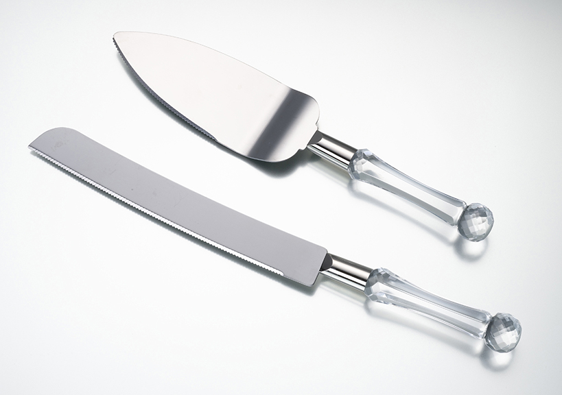Clear Handle Knife & Server  Set