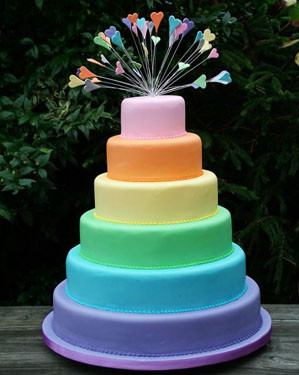 Colorful Wedding Cake - Layers