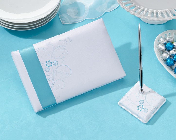 Aqua Floral Accessories